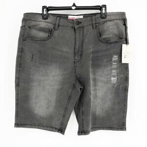 BROOKLYN CLOTH MFG CO Wythe Ave Jean Shorts 38 Grey Skinny Fit Tapered Leg NWT